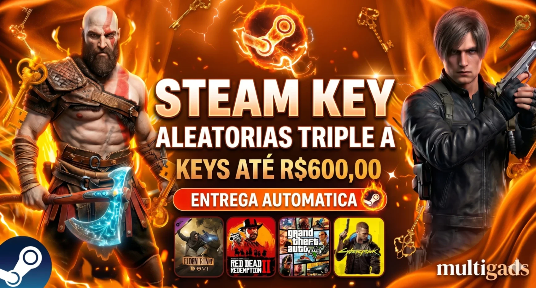 STEAM KEY ALEATORIAS TRIPLE A KEYS - ENTREGA AUTOMATICA