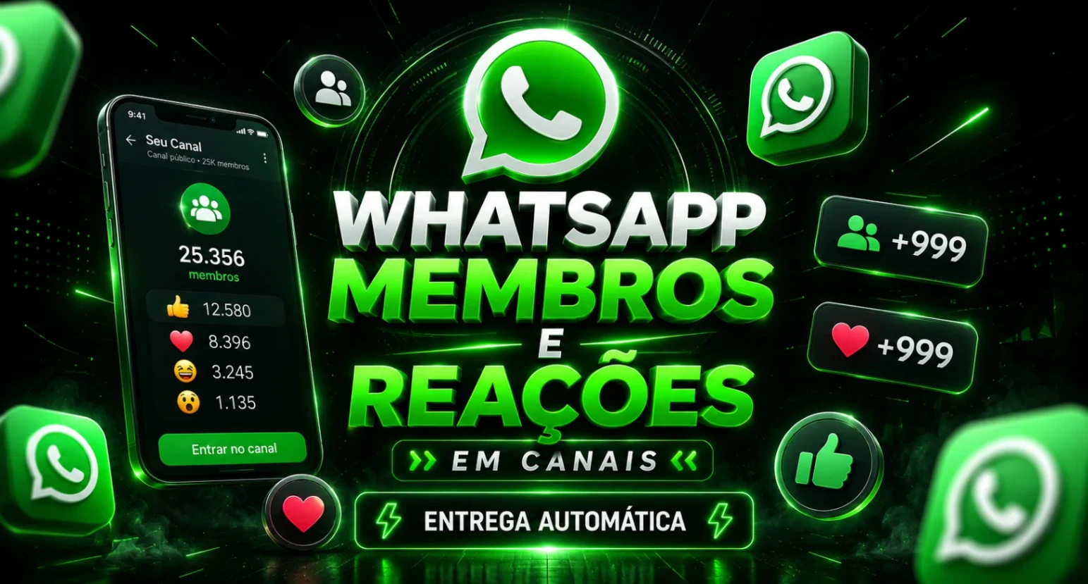 WHATSAPP MEMBROS E REAÇÕES EM CANAIS - ENTREGA AUTOMÁTICA
