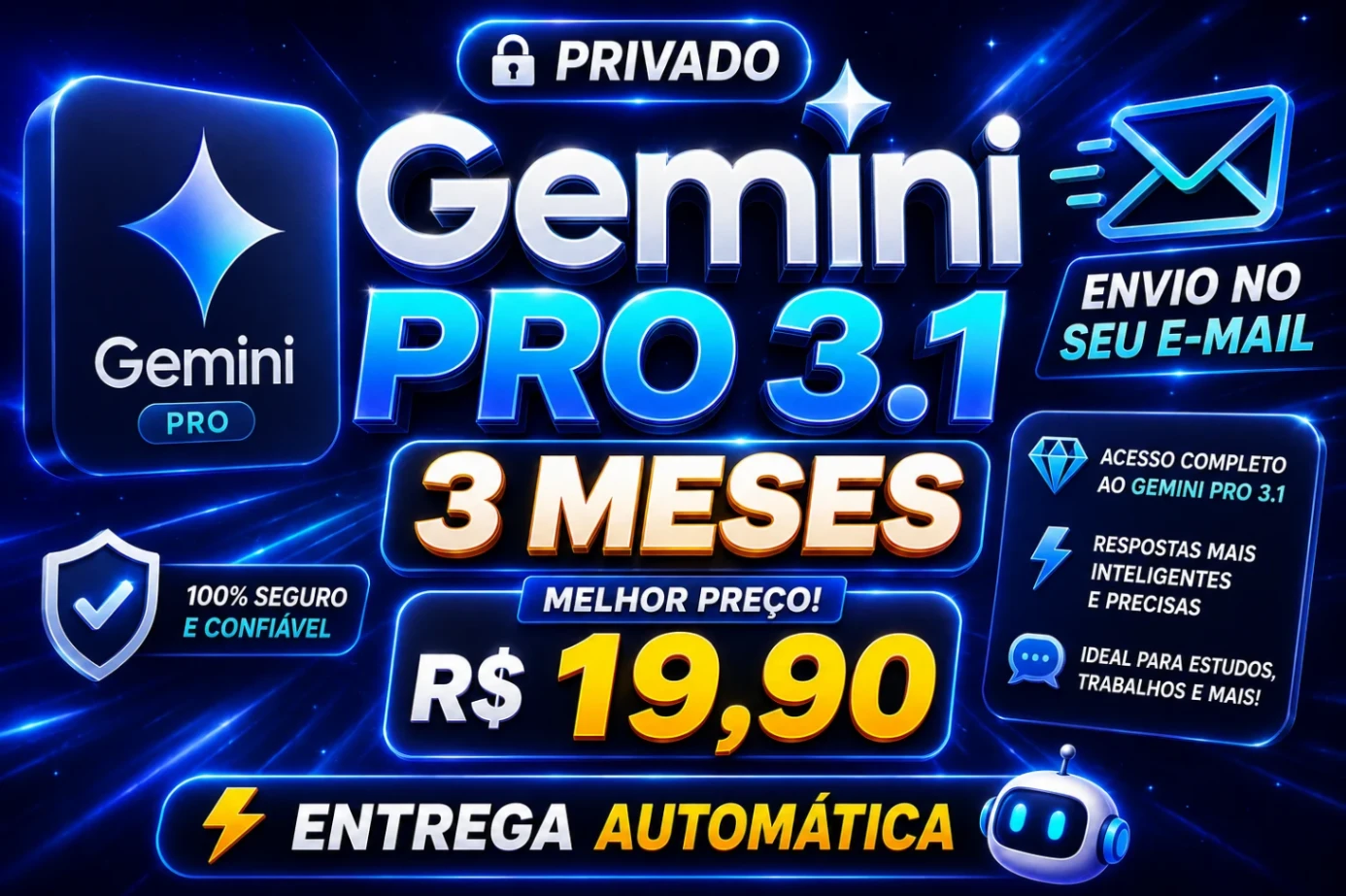 💻 Convite Gemini Pro 3.1 Privado 1 Meses