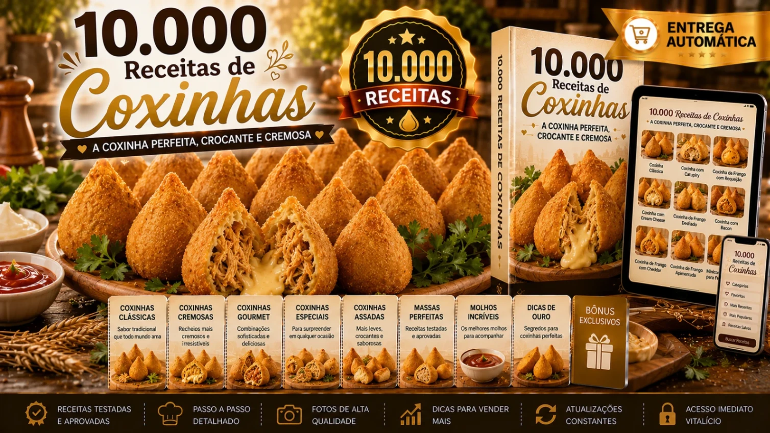 10.000 Receitas de Coxinhas: A Maior Coleção da Coxinha Perfeita, Crocante e Cremosa