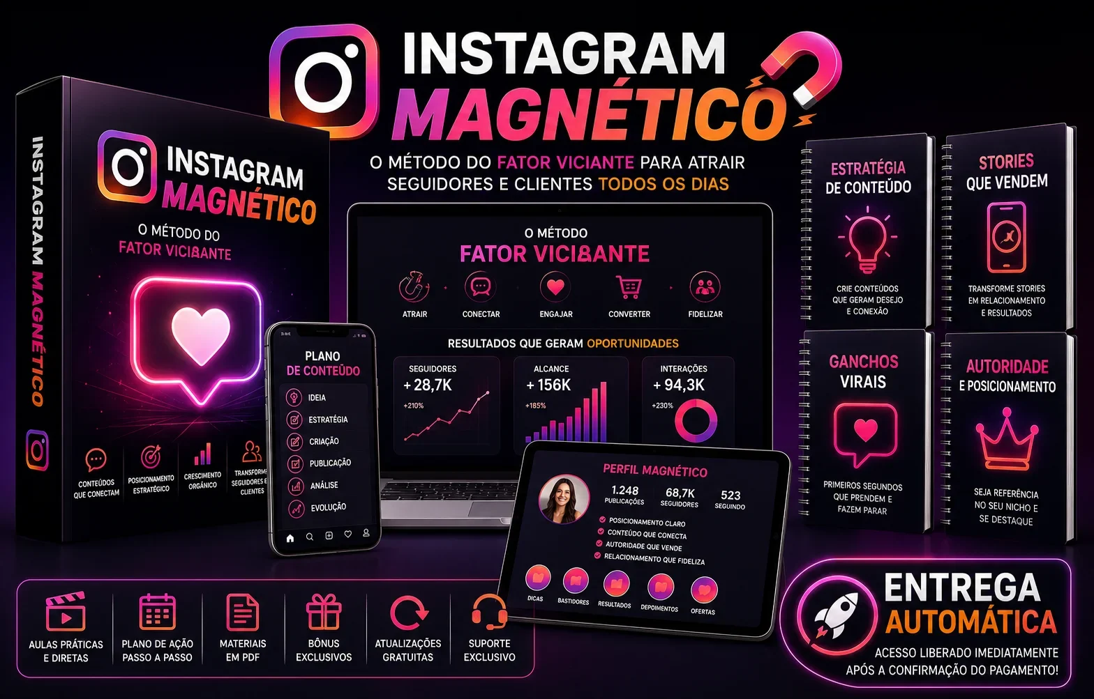 INSTAGRAM MAGNÉTICO - O Método do Fator Viciante Para Atrair Seguidores e Clientes Todos os Dias