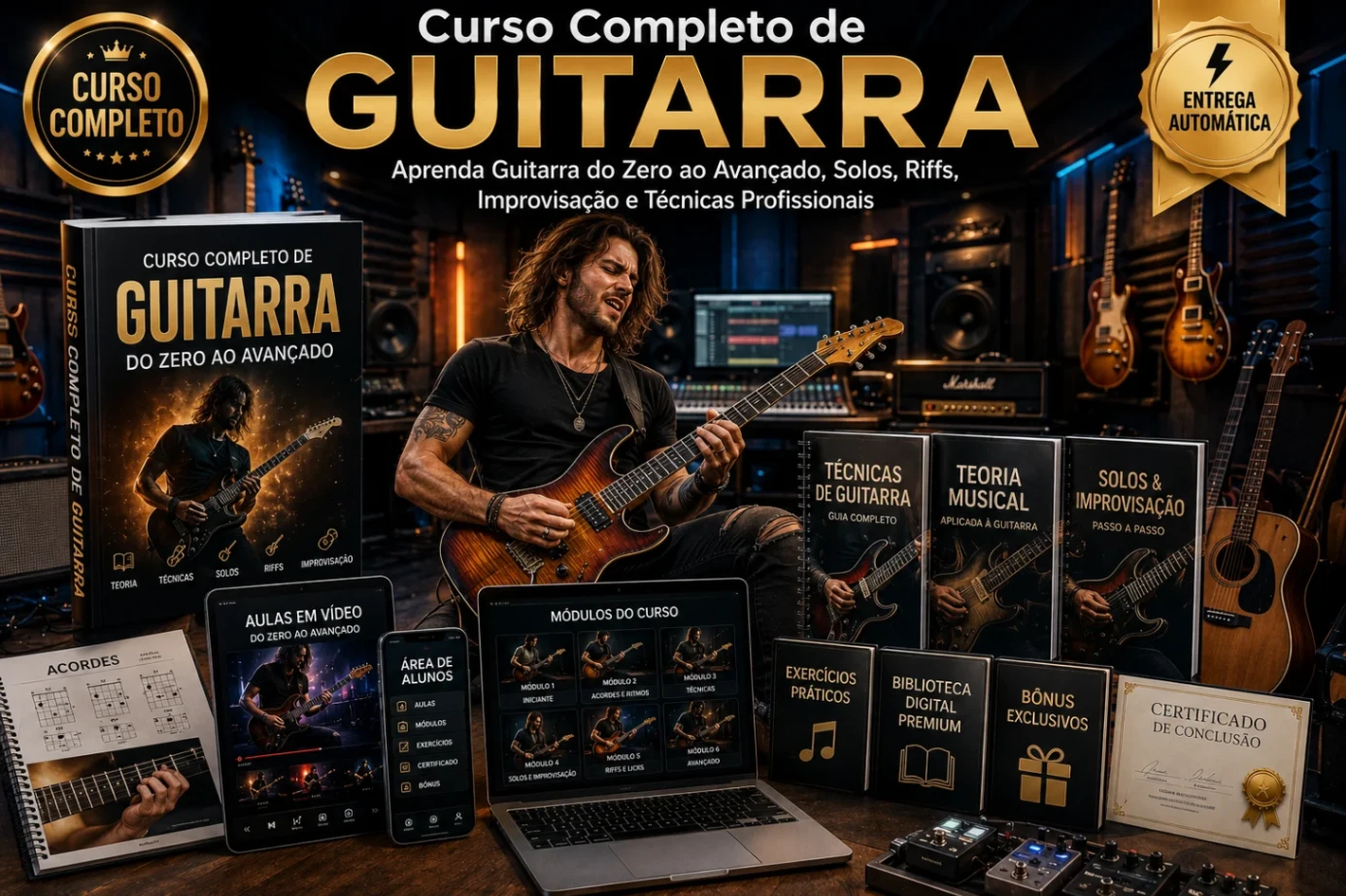 Curso Completo de Guitarra: Aprenda Guitarra do Zero ao Avançado com Técnicas Profissionais