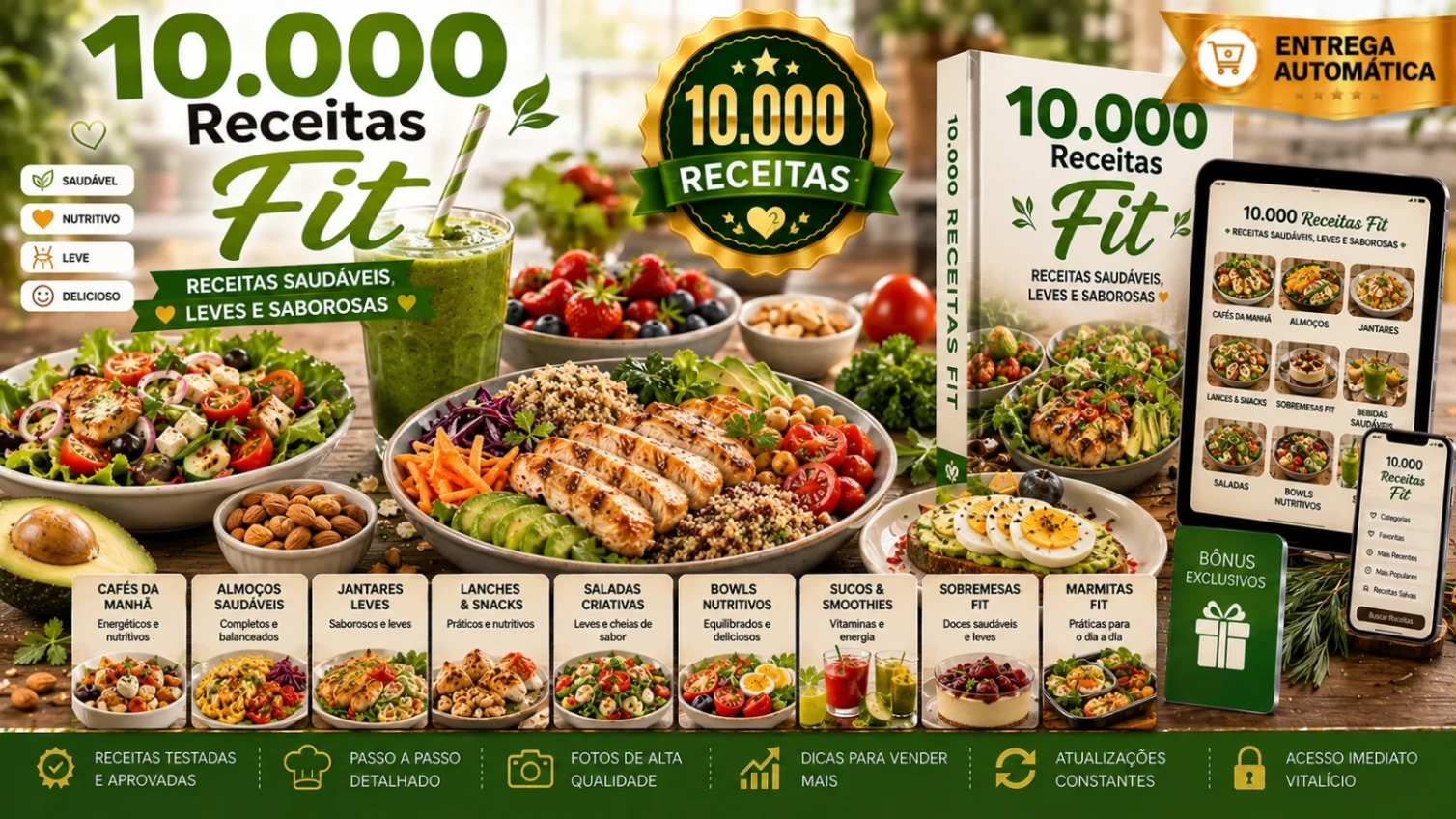 10.000 Receitas Fit: A Maior Coleção de Receitas Saudáveis, Leves e Saborosas pra Todo Dia